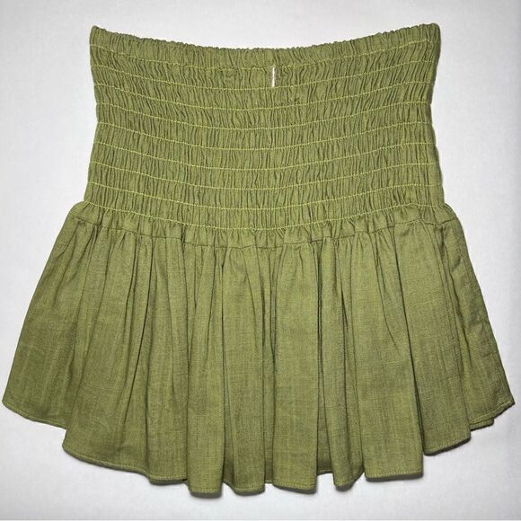 MISA Azar Ruffle Miniskirt in Olive - Picture 4 of 8